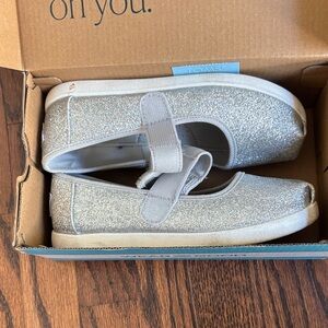 TOMS Kids Sparkly Silver Dress Shoes